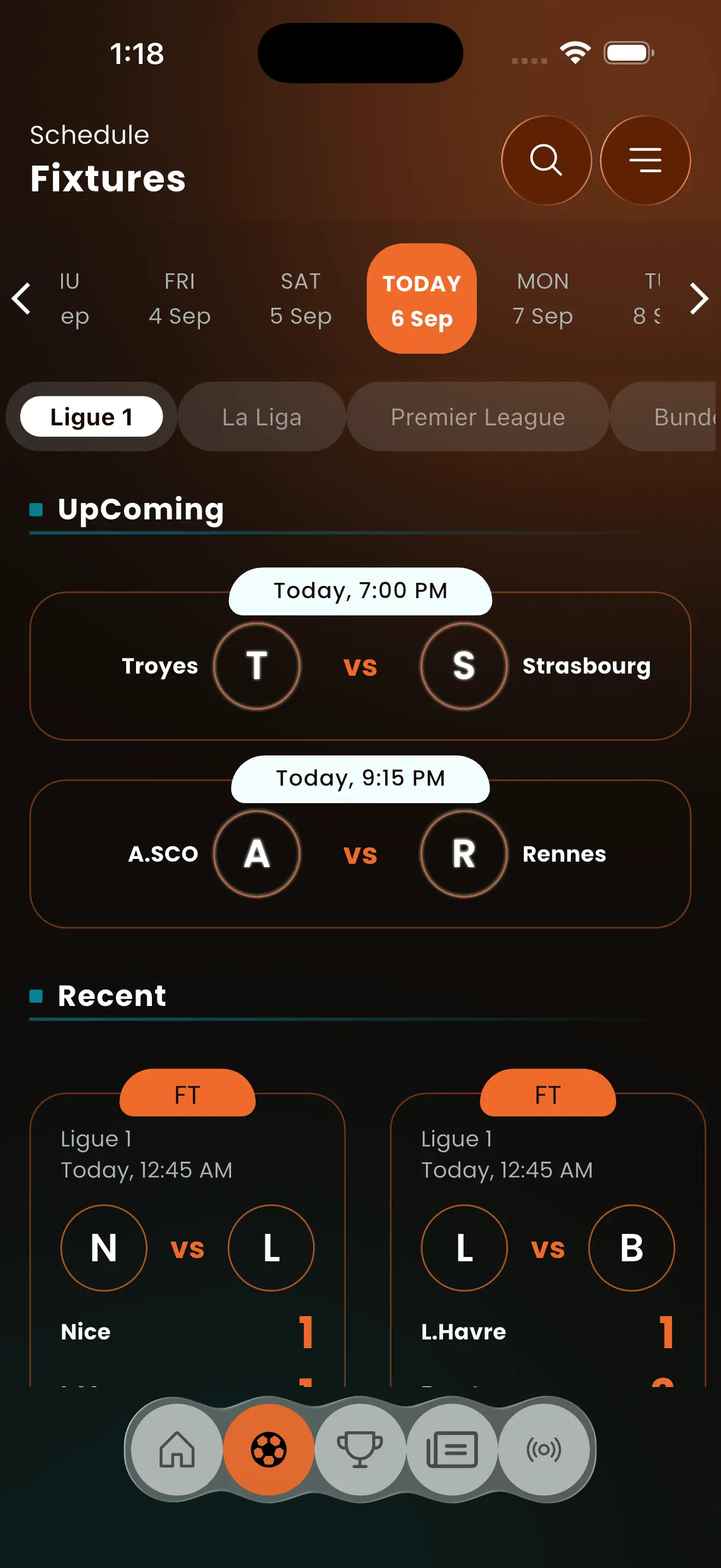 Match schedules and fixtures, day by day